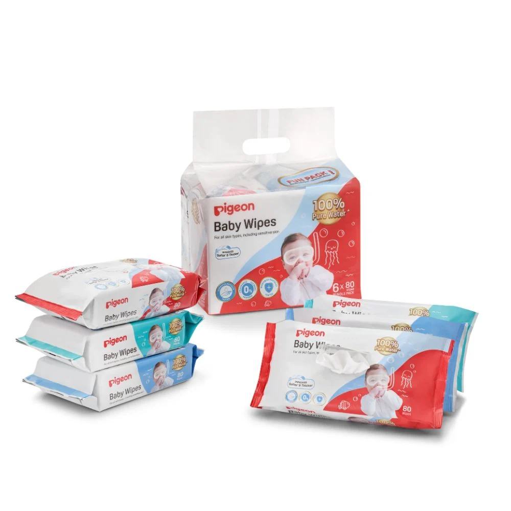 Toallita Húmeda Pigeon Pure Water 80 Unidades – Pack x 6