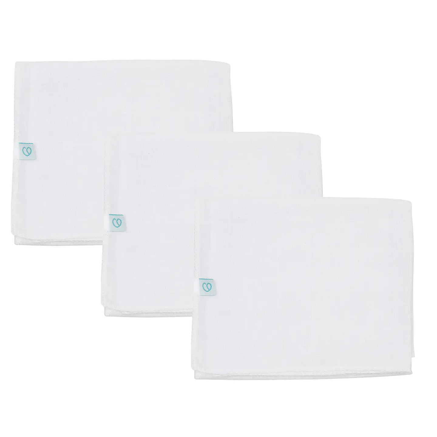Set 3 Pañales Tutos 100% Algodón Liso Blanco