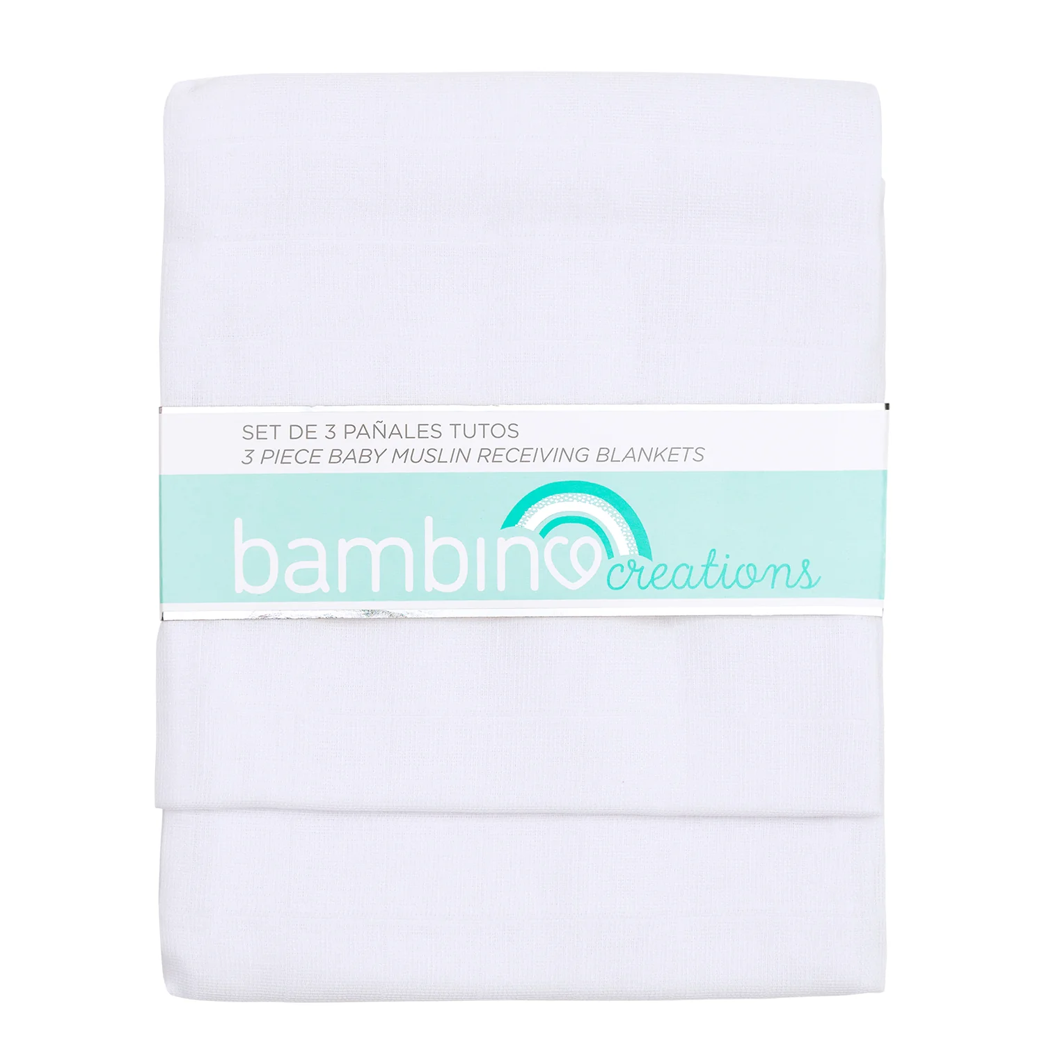Set 3 Pañales Tutos 100% Algodón Blanco para Bebé