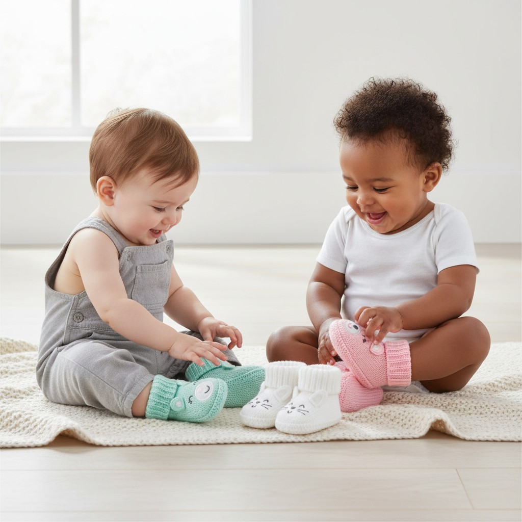 set 3 zapatitos crochet bebe