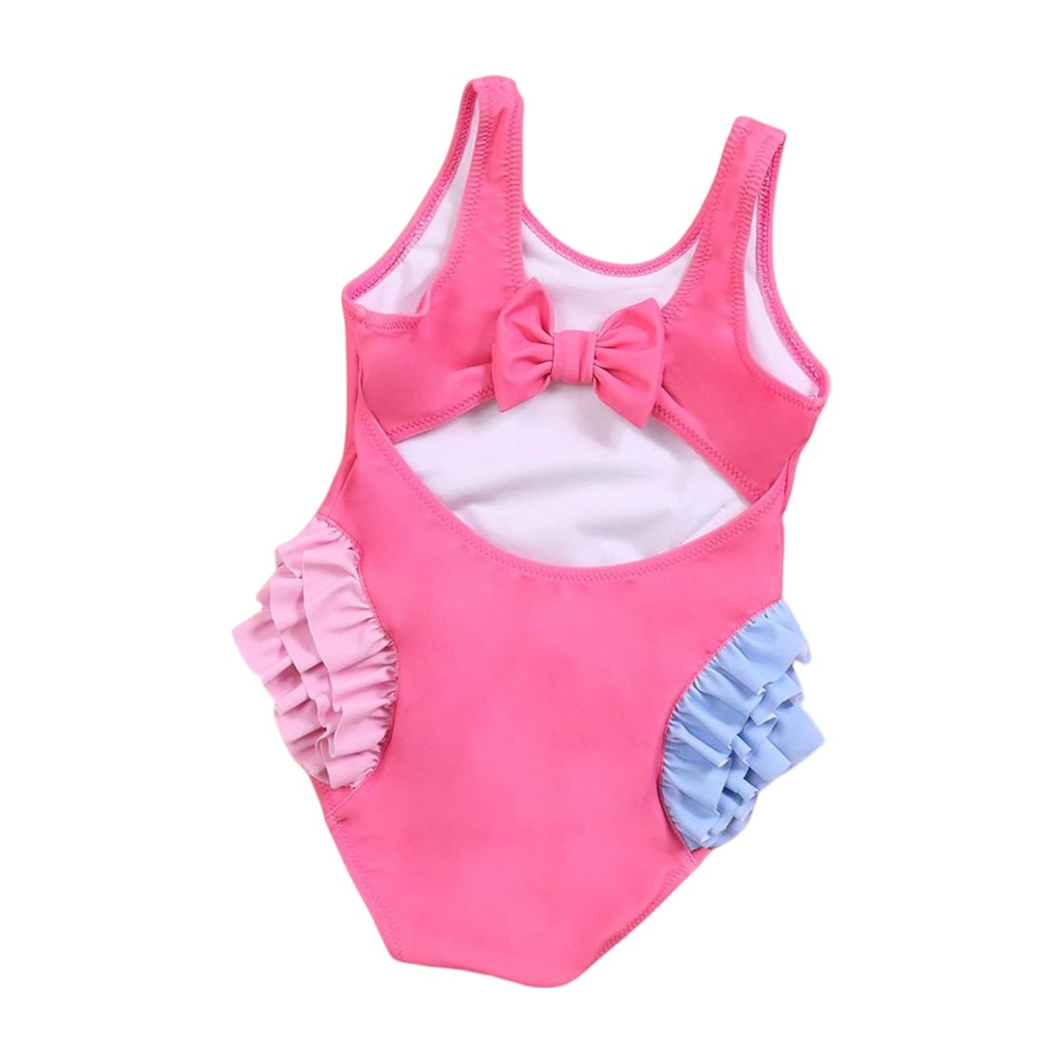 Traje de baño niña caballitos de mar con volantes detalles espalfa