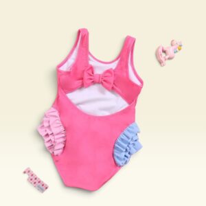 Traje de baño niña caballitos de mar con volantes detalles espalfa