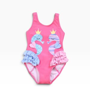 Traje de baño niña caballitos de mar con vuelos