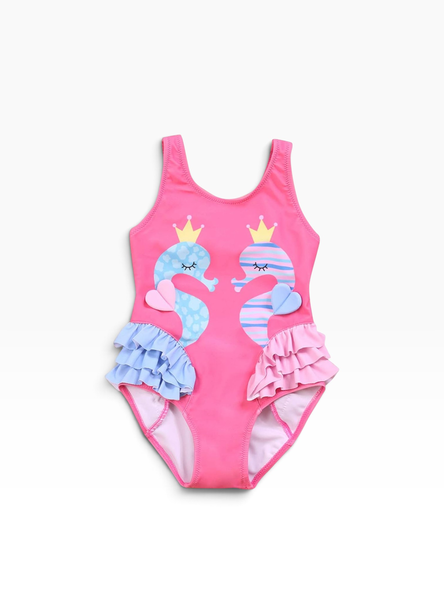 Traje de baño niña caballitos de mar con vuelos