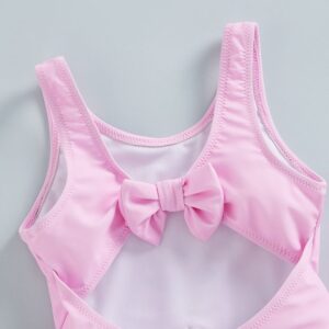 Traje de baño niña rosado con cisnes