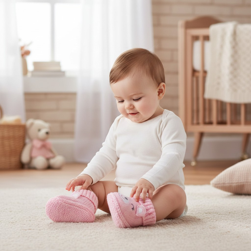 zapato crochet bebe osita rosa
