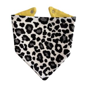 Babero bandana para bebé de algodón, diseño leopardo y amarillo