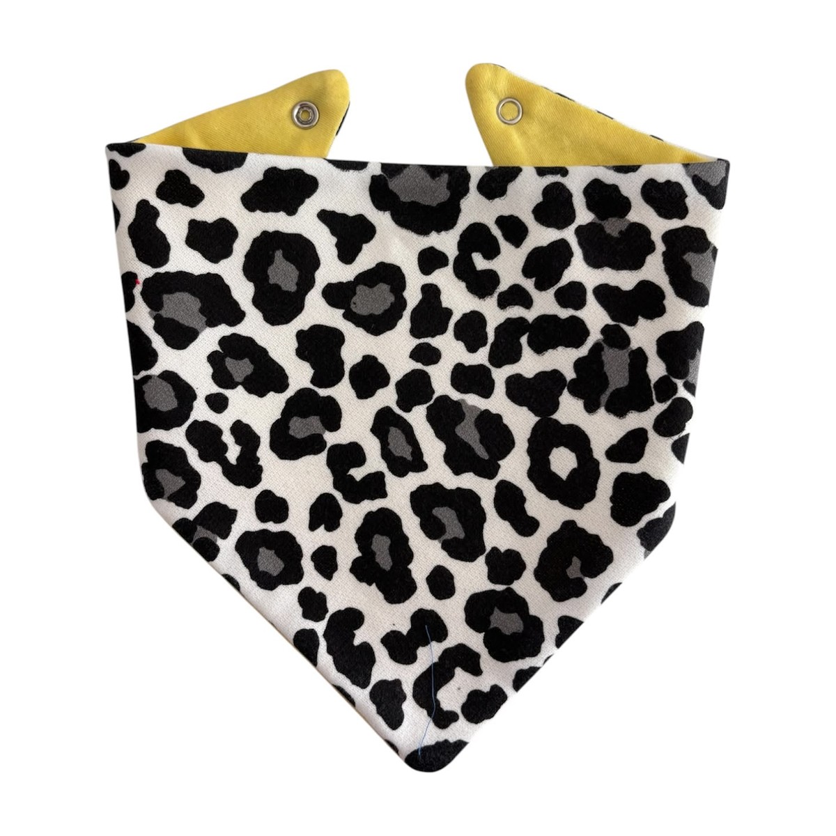 Babero bandana para bebé de algodón, diseño leopardo y amarillo