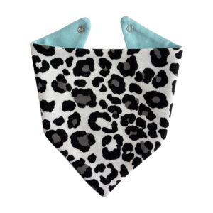 Babero bandana para bebé de algodón, diseño leopardo y menta
