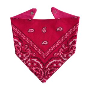 Babero bandana para bebé de algodón, diseño paisley fucsia
