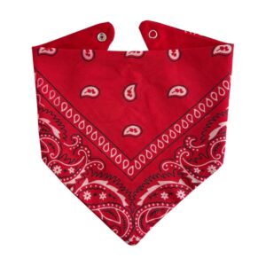 Babero bandana para bebé de algodón, diseño paisley rojo