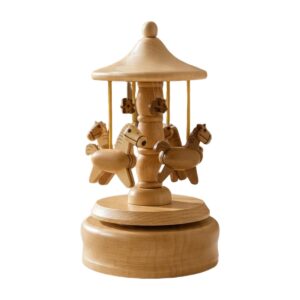 Carrusel Musical de Caballitos de Madera Bebabu