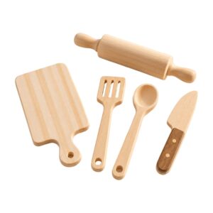 Set de Cocina de Madera para Niños con Tabla y Uslero Bebabu