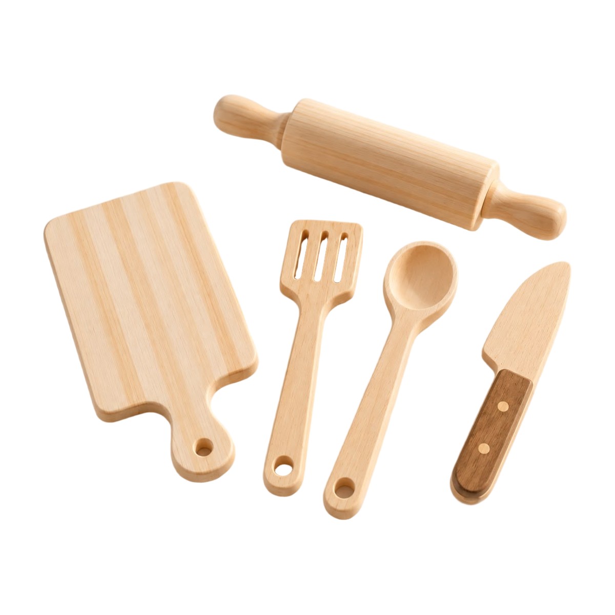 Set de Cocina de Madera para Niños con Tabla y Uslero Bebabu
