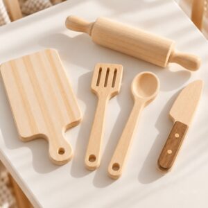 Set de Cocina de Madera para Niños con Tabla y Uslero Bebabu, foto 2