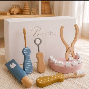 Set Dentista de Madera para Niños con Boca y Dientes Bebabu