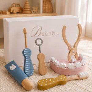 Set Dentista de Madera para Niños con Boca y Dientes Bebabu