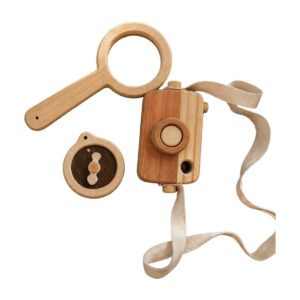 Set Explorador de Madera con Cámara, Brújula y Lupa Bebabu