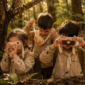 Set Explorador de Madera con Cámara, Brújula y Lupa Bebabu, foto 3