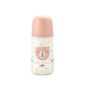 Mamadera Suavinex Wild Rosa 270ml Tetina SX Pro Flujo Medio 3M+