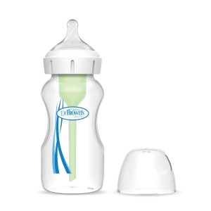 Mamadera Dr. Brown’s Options+ Boca Ancha 270 ml anticólicos con tetina Nivel 1