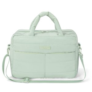 Bolso maternal impermeable 24 L verde menta, vista frontal completa
