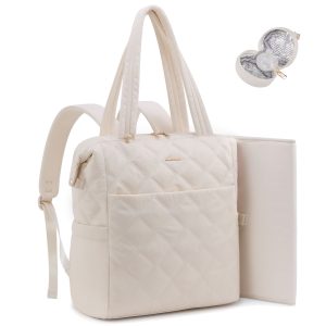Bolso maternal Victoria beige acolchado 2 en 1