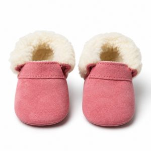 Zapatos Bebé Chiporro Abrigados Cuero de Reno Rosado