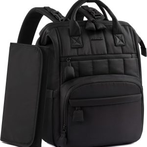 bolso maternal Noa impermeable negro 17 bolsillos — Estilo de Bebé